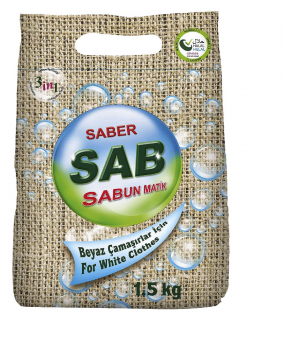 SAB-SABUNMATİK KONSANTRE ÇAMAŞIR TOZU(BEYAZLAR İÇİN 1.5kg)